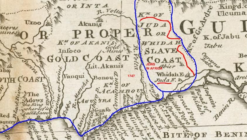 Yahudah Map In Nigeria/Negroland